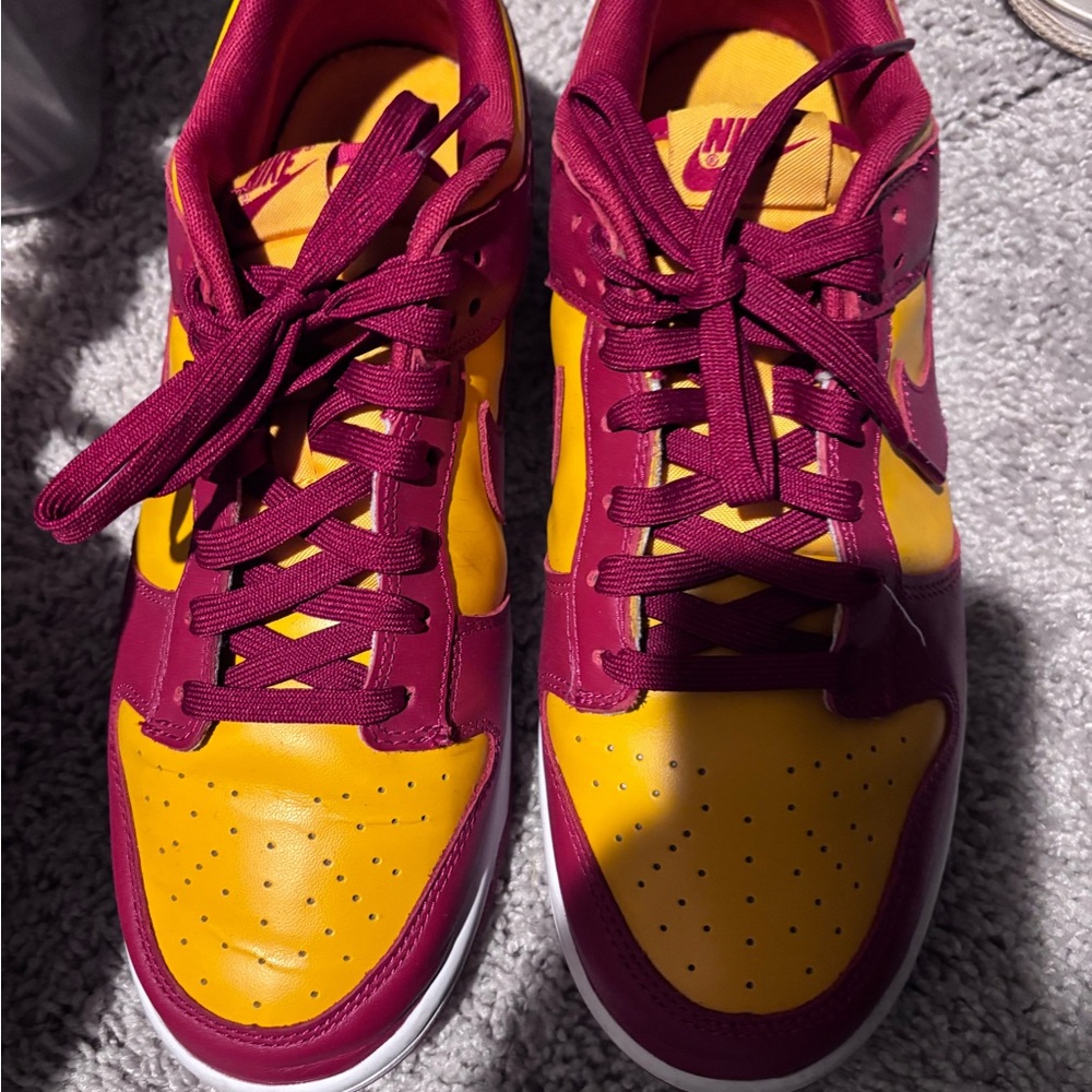 Nike Burgundy and Yellow Sneakers
